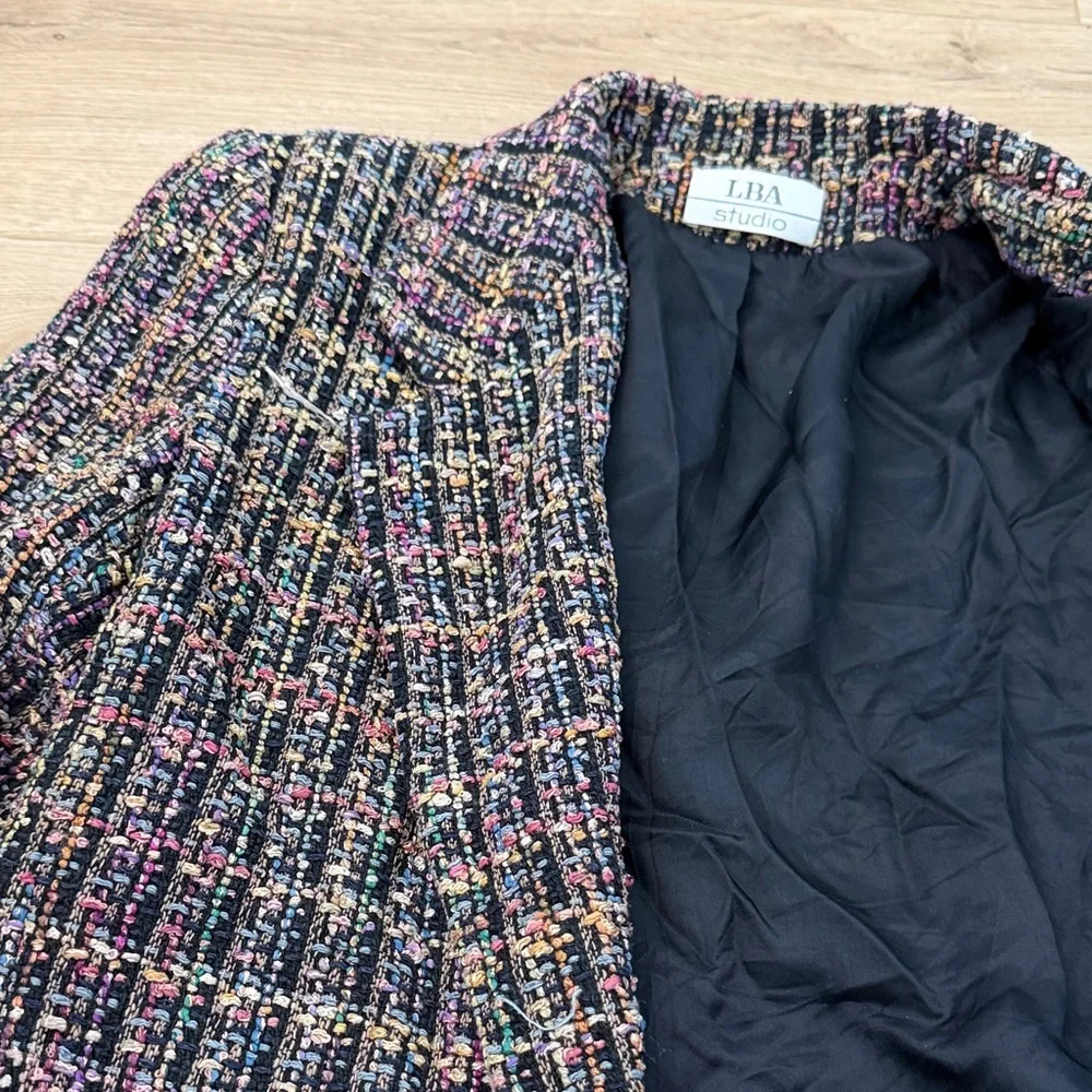 Vintage LBA Studio Tweed Blazer Jacket Size Small Classic Chic - Picture 4 of 10